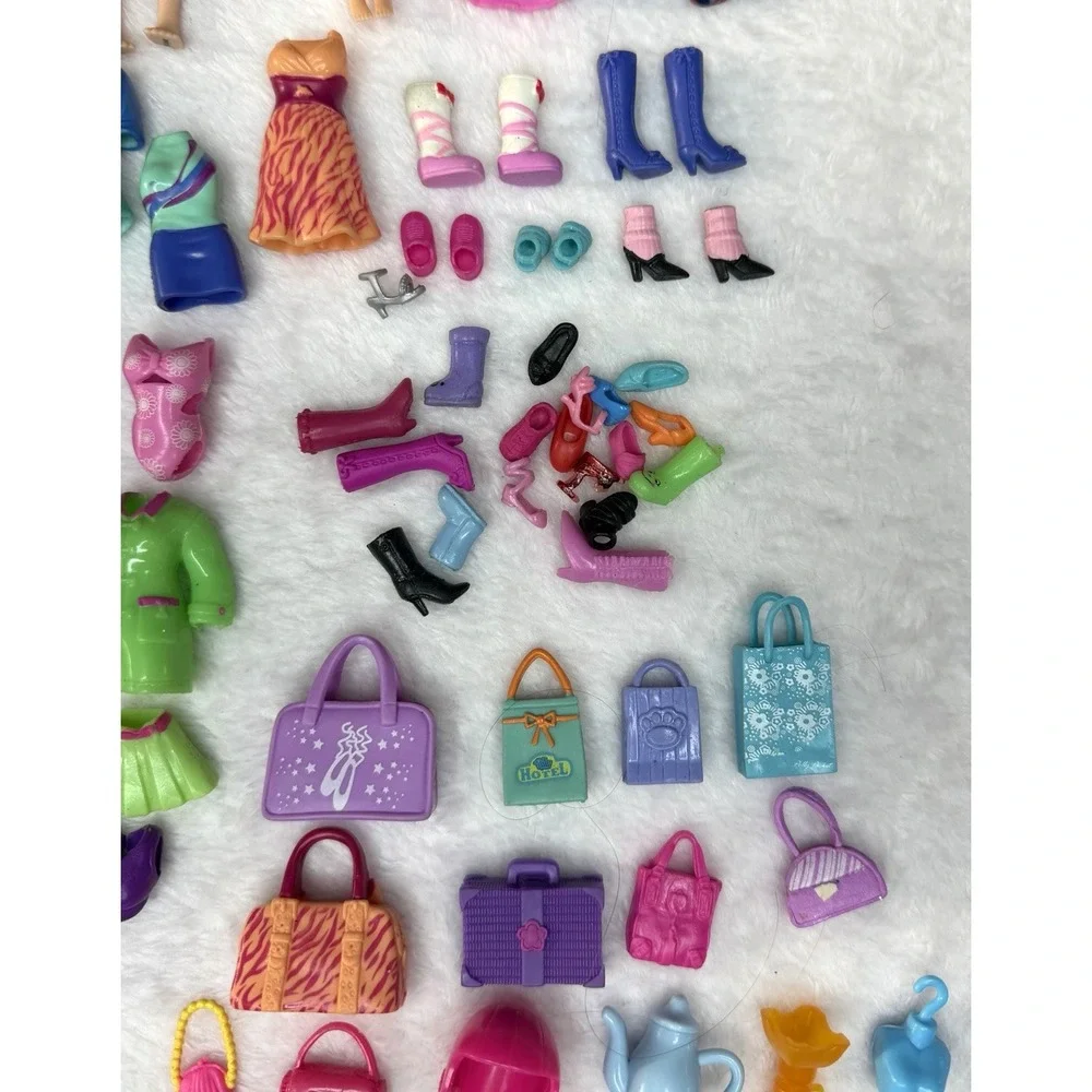 Polly Pocket Y2K 2000s Lot Dolls Rubber Clothing Accessories 125+ Pieces Vintage